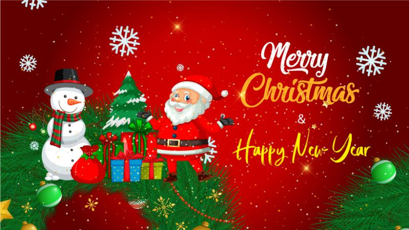 Hình ảnh thiệp mừng Giáng sinh tông đỏ