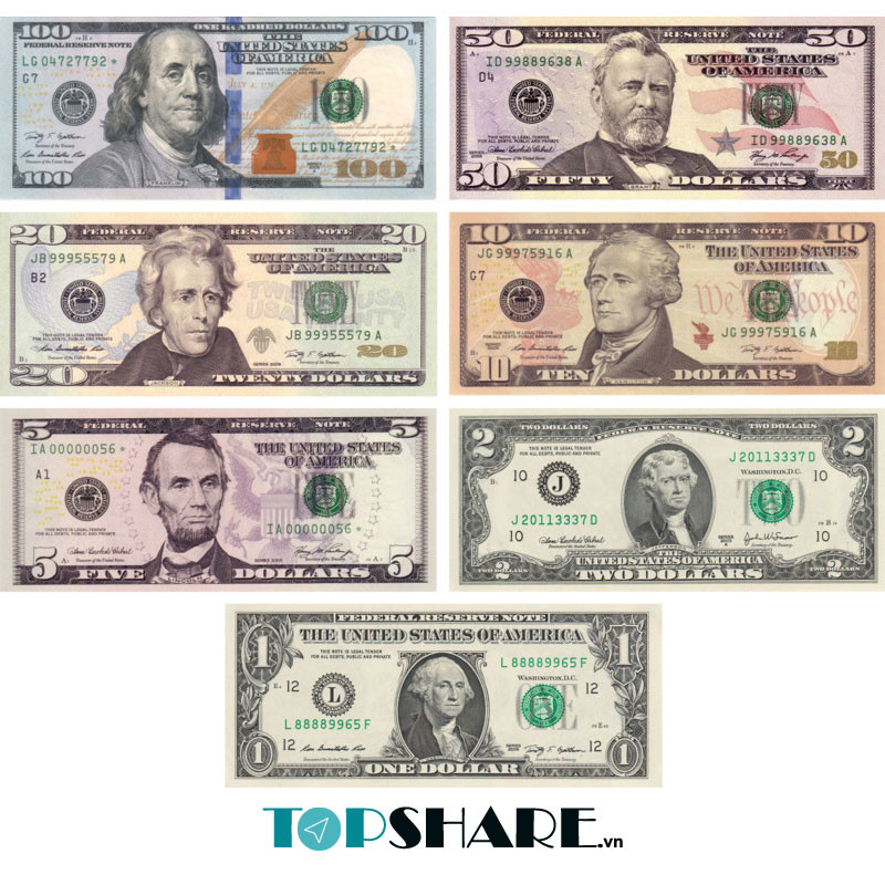 Hình ảnh tiền giấy Dollar Mỹ