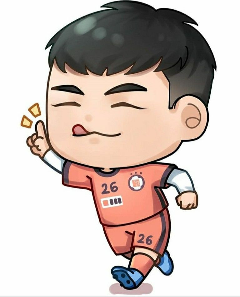 Hình ảnh trai đá bóng chibi đáng yêu ăn mừng