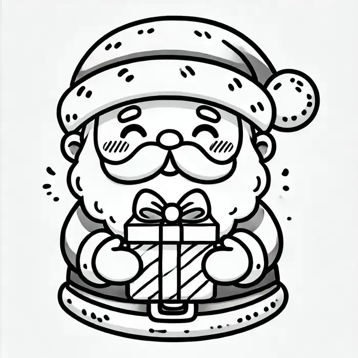 Tranh Tô Màu Ông Già Noel Đáng Yêu Cho Bé Hình ảnh tranh tô màu ông già Noel ôm hộp quà