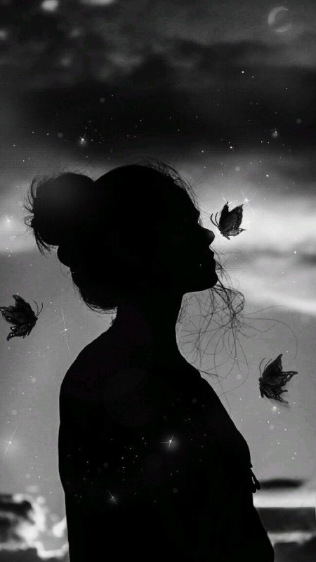 Hình ảnh trừu tượng với các đường nét màu trắng trên nền đen làm ảnh nền điện thoại 4K