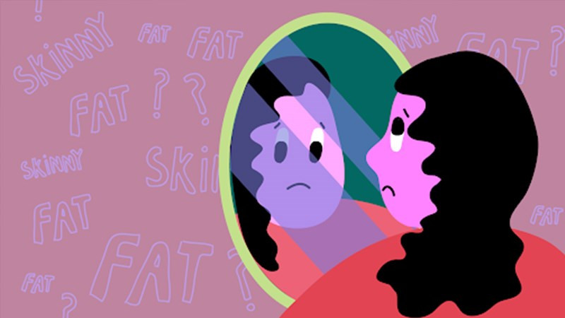 Hình ảnh tượng trưng cho cảm giác tự ti, buồn bã và những cảm xúc tiêu cực về bản thân do body shaming gây ra.