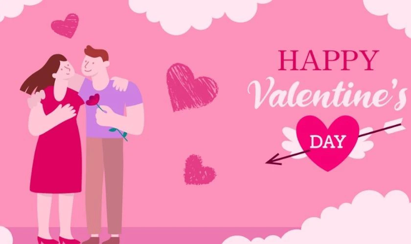 Hình ảnh Valentine dễ thương với chú gấu ôm trái tim