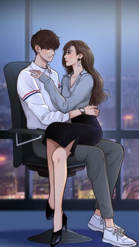 Hình ảnh vẽ Anime cặp đôi công sở