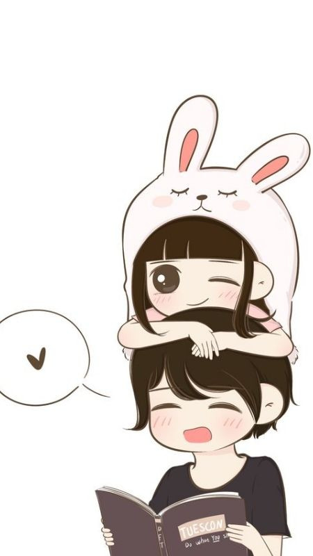 Hình ảnh vẽ cặp đôi với biểu cảm hài hước