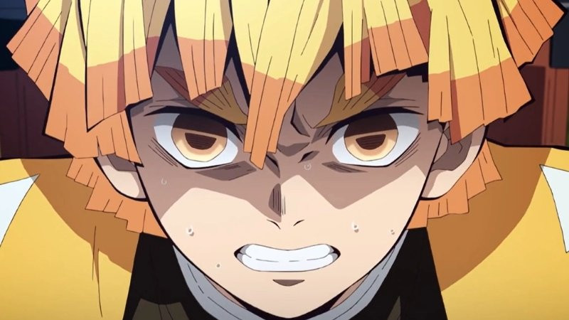 Hình ảnh Zenitsu Agatsuma với vẻ mặt sợ hãi đặc trưng