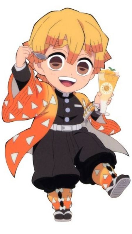 Hình ảnh Zenitsu chibi với phong cách đáng yêu