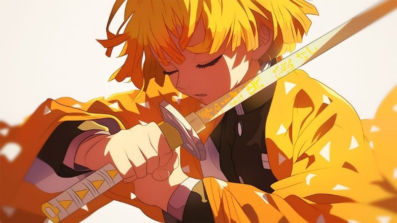 Hình ảnh Zenitsu với biểu cảm đáng yêu