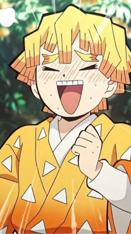 Hình ảnh Zenitsu với nụ cười vô tri