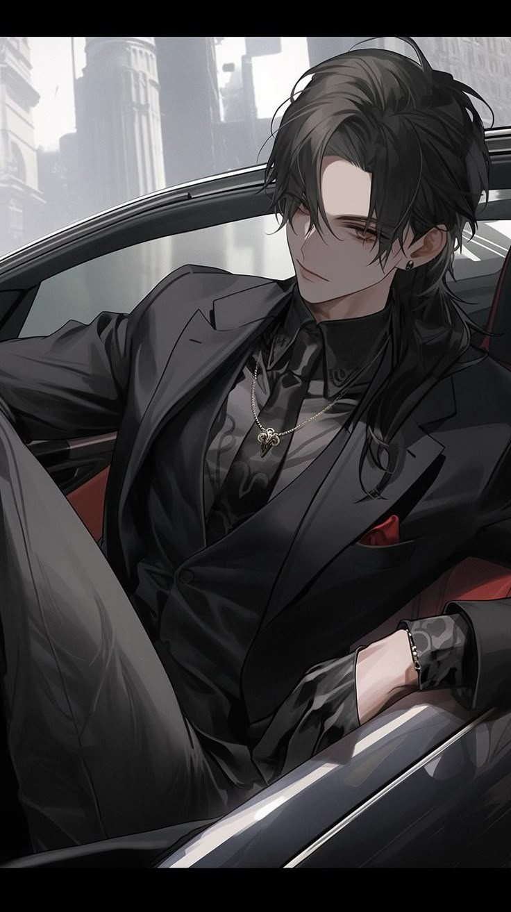 Hình anime nam áo đen ngầu như sát thủ