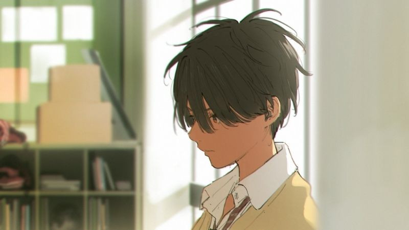 Hình anime nam buồn dưới mưa