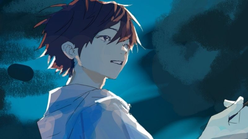 Hình anime nam chill với nụ cười nhẹ