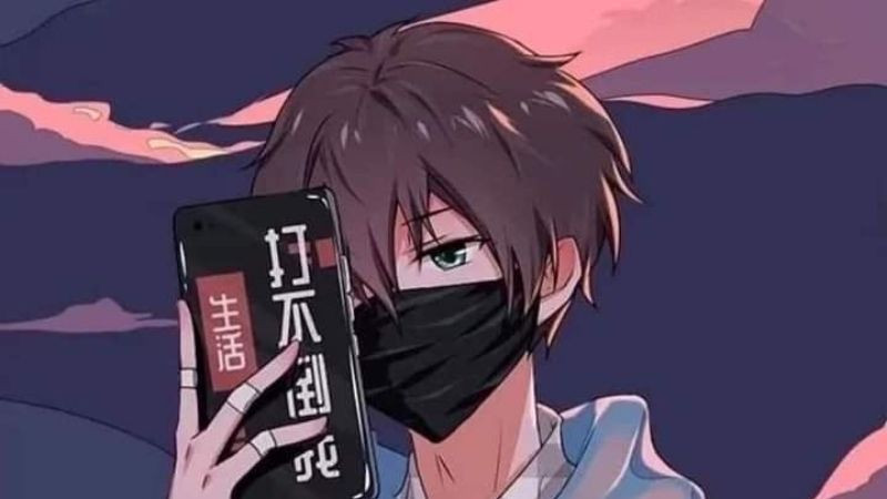 Hình anime nam ngầu với ánh mắt sắc bén