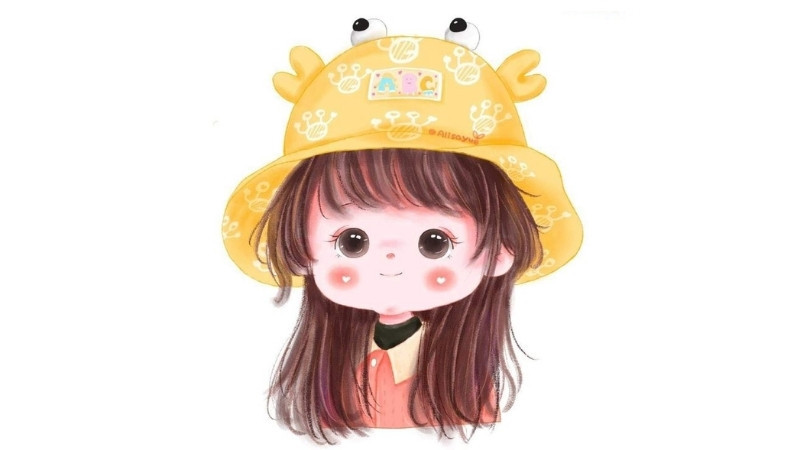 Hình avatar chibi nữ đang ngồi