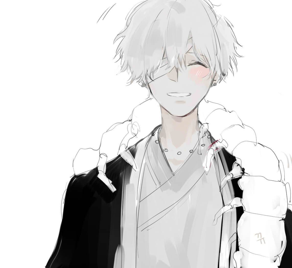 Tuyển Tập Ảnh Anime Đen Trắng Tuyệt Đẹp Hình boy anime đen trắng với nụ cười buồn