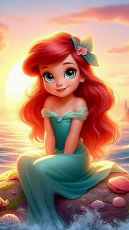 Hình chibi nàng tiên cá Ariel siêu đáng yêu