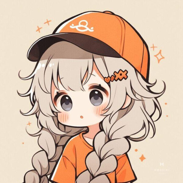 Những Hình Cute Chibi Dễ Thương Ai Cũng Yêu Thích Hình cute chibi cô gái tóc hồng, biểu cảm hạnh phúc