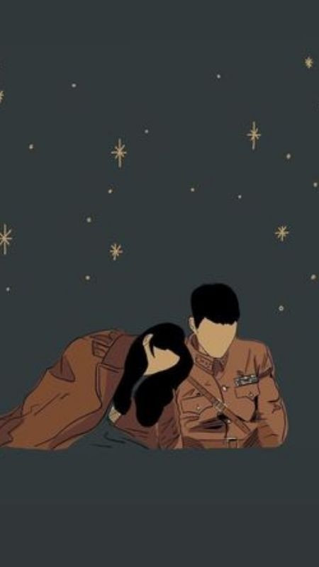 Hình đôi couple nổi tiếng từ bộ phim Hàn Quốc “Hạ cánh nơi anh” theo phong cách đơn giản