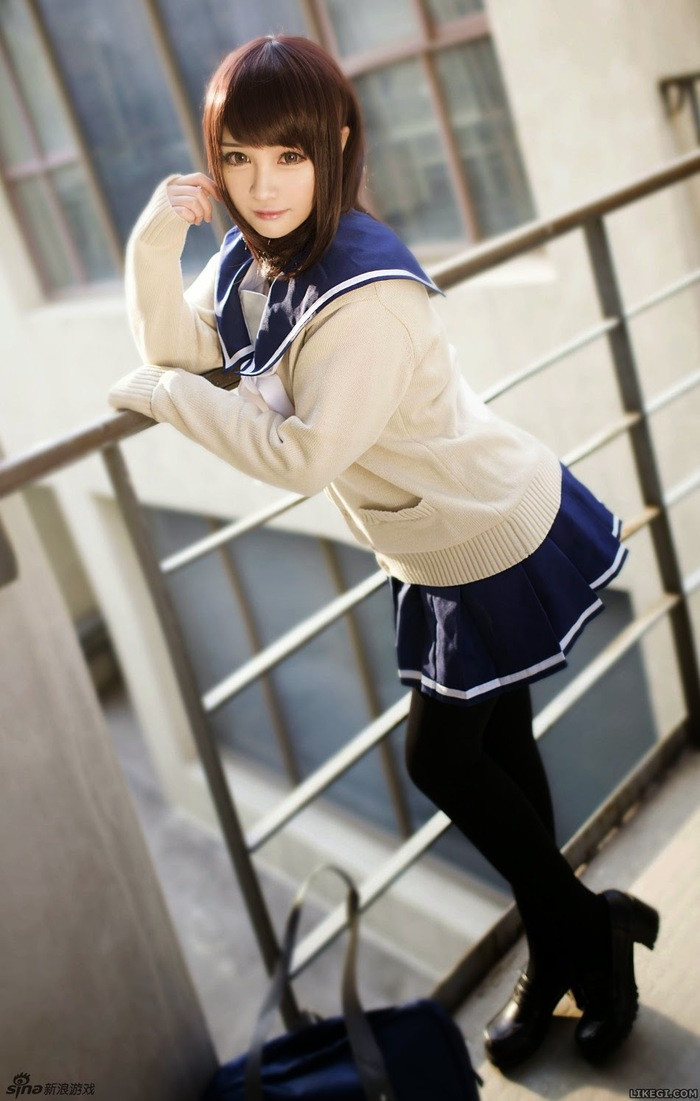 Hình gái Nhật nữ sinh đáng yêu trong bộ đồng phục