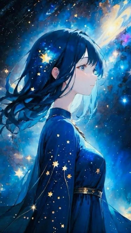 Hình galaxy phong cách nàng tiểu thư Anime ấn tượng, độc đáo