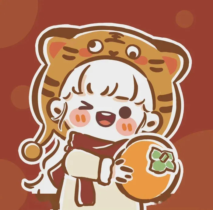 Hình hổ mập chibi cute đang ngồi ngây thơ