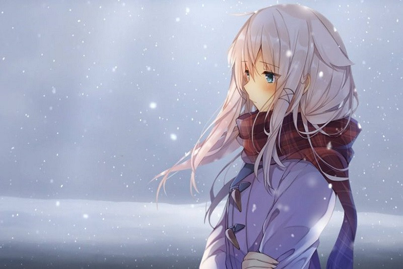 Hình hoạt hình buồn chất lượng cao về nhân vật đứng nhìn xuống từ trên cao