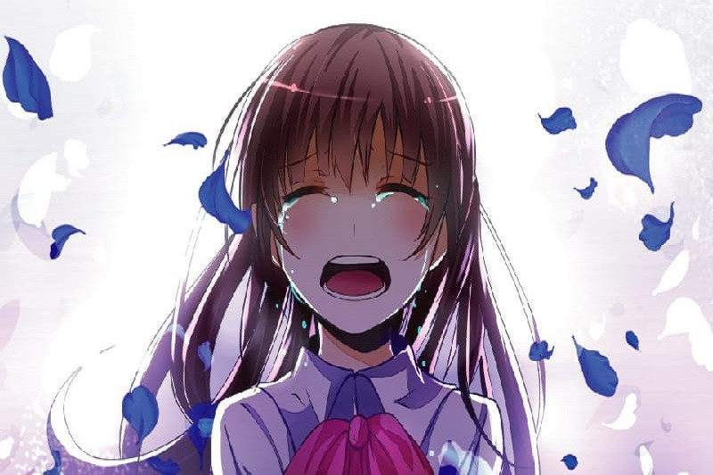 Hình hoạt hình buồn phong cách anime về nhân vật gục mặt xuống, thể hiện sự tuyệt vọng