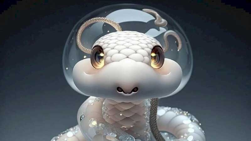 Hình minh họa linh vật rắn Ất Tỵ 2025 đáng yêu