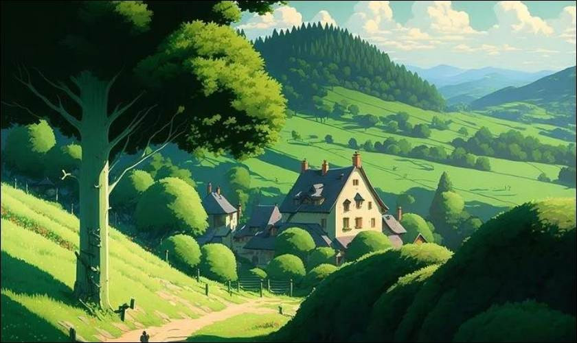 Hình nền ảnh màu sắc phong cảnh anime 4K cho PC