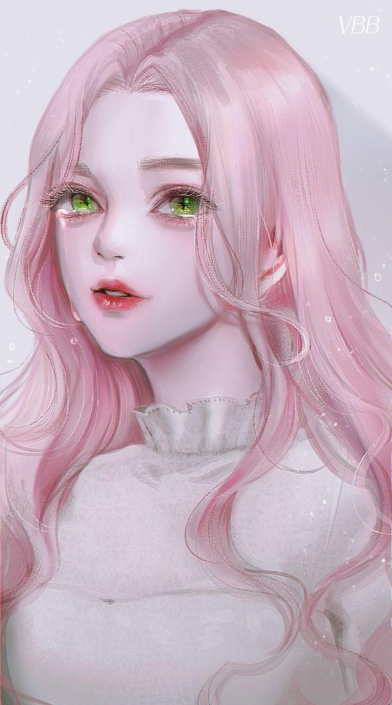 Hình nền anime cô gái khóc tông hồng pastel