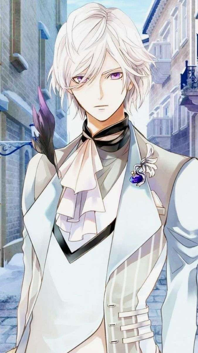 Hình nền anime nam ngầu với tóc trắng