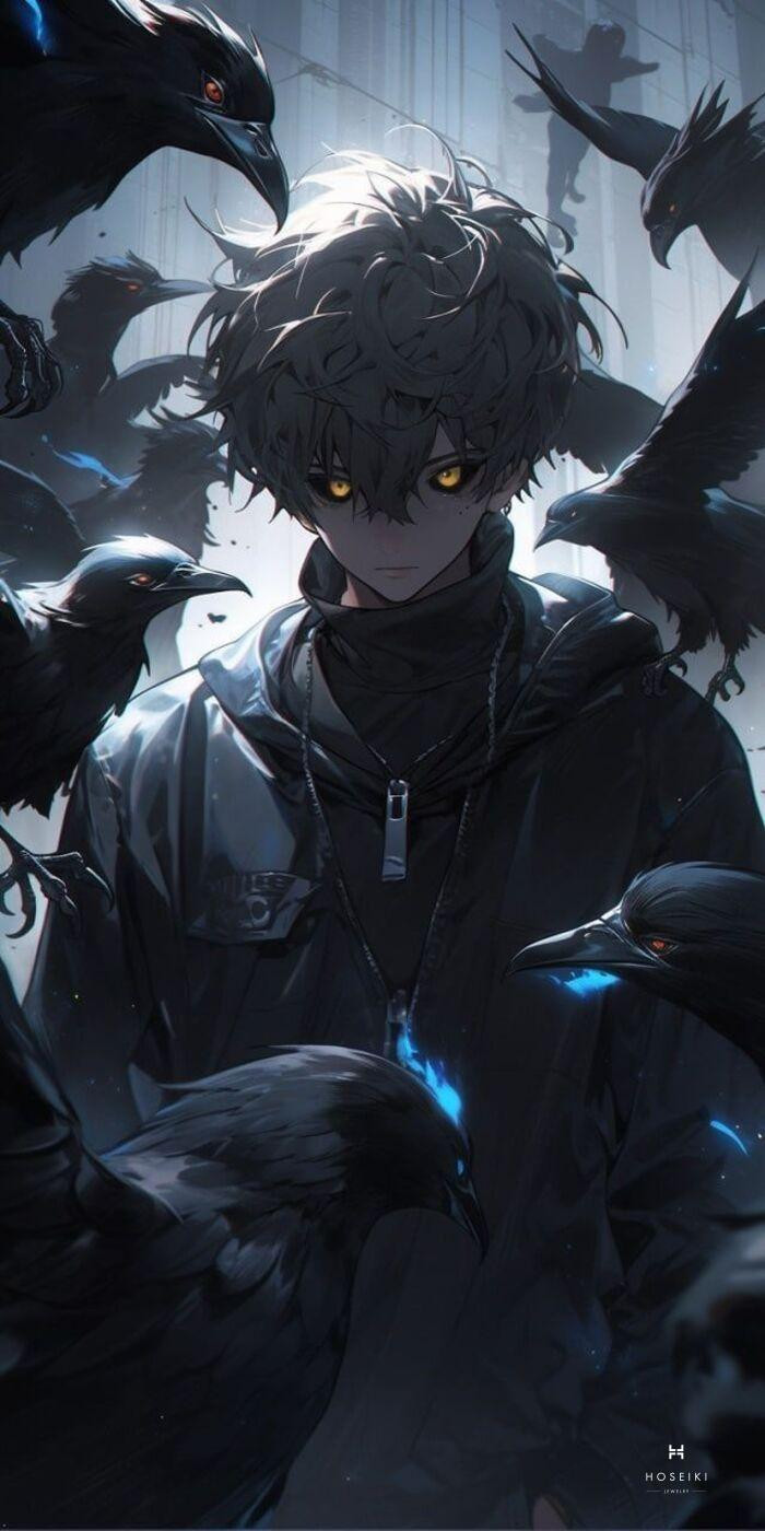 Hình nền anime ngầu thể hiện sự bí ẩn và quyền lực của nhân vật