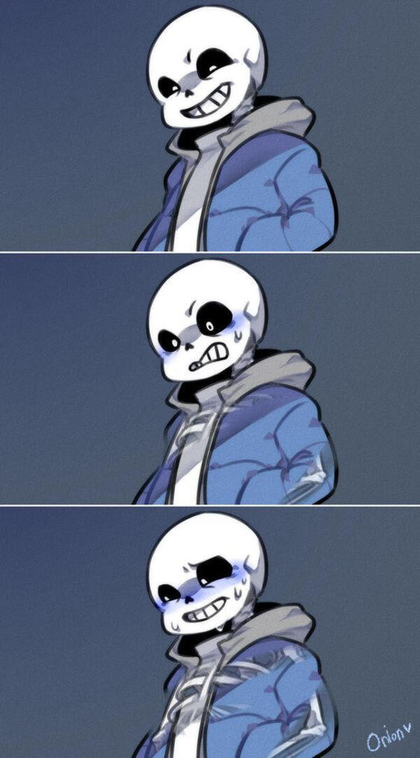 Hình nền bé Sans với hiệu ứng ma thuật màu xanh đặc trưng