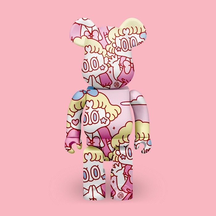Hình nền Bearbrick chất lượng 4K với tông màu hồng tím nổi bật