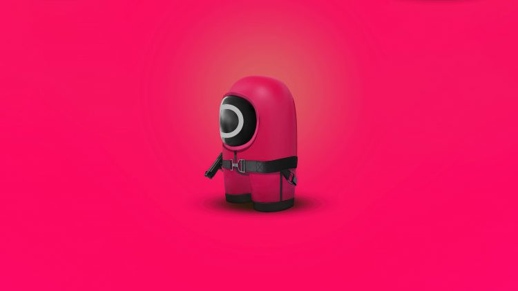 Hình nền chibi lính canh Squid Game và búp bê