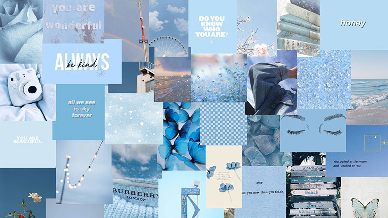 Hình nền chill màu xanh dương dịu mắt