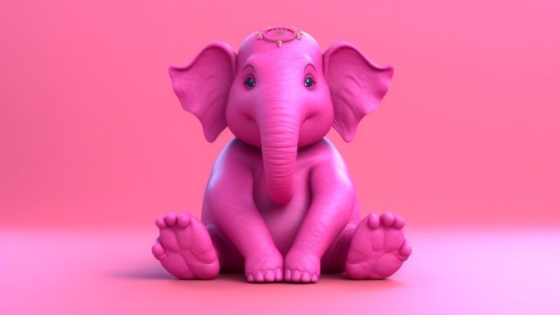 Hình nền chú voi màu hồng ấn tượng