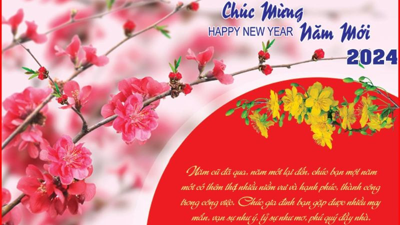Tuyển Chọn Hình Ảnh Chúc Mừng Năm Mới Ý Nghĩa Hình nền chúc mừng năm mới hoa đào và quạt giấy