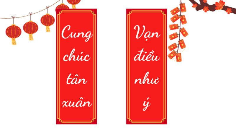Tuyển Chọn Hình Ảnh Chúc Mừng Năm Mới Ý Nghĩa Hình nền chúc mừng năm mới với câu đối đỏ và lồng đèn