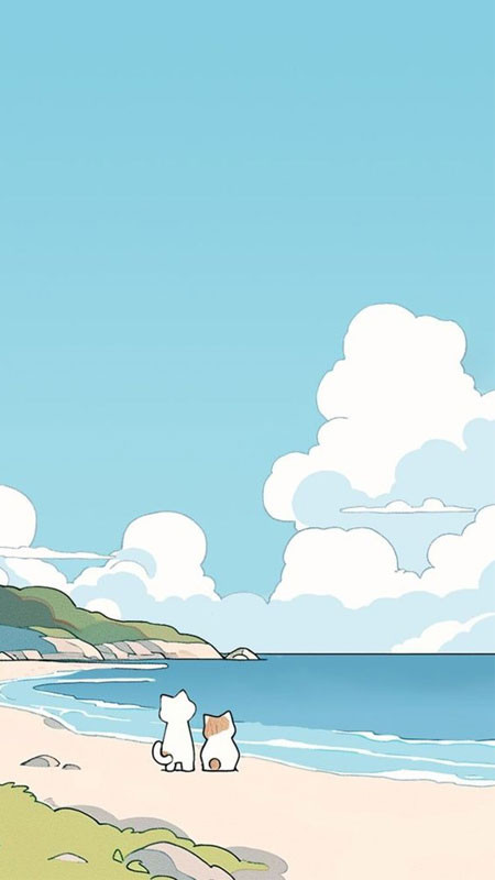 Hình nền cute hình mèo con bên cạnh đồ vật