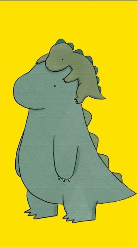 Hình nền cute khủng long đáng yêu trong môi trường sống ảo