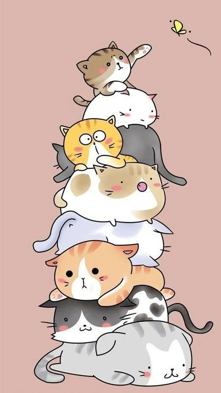 Hình nền cute với nhiều chú mèo con tinh nghịch