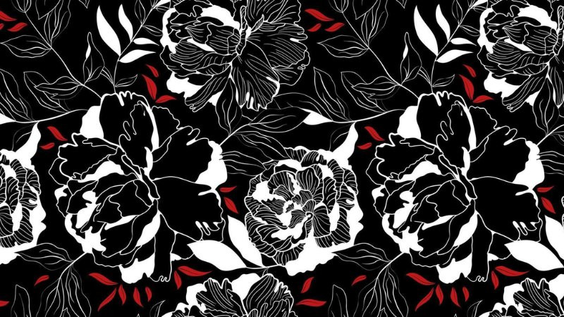 Hình nền đen với hoa văn phức tạp
