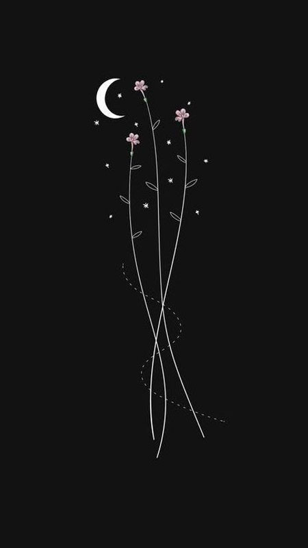 Hình nền điện thoại cute với hình ảnh đồ vật đáng yêu trên background đen