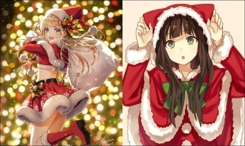 Hình nền điện thoại với hình ảnh anime chibi Giáng sinh