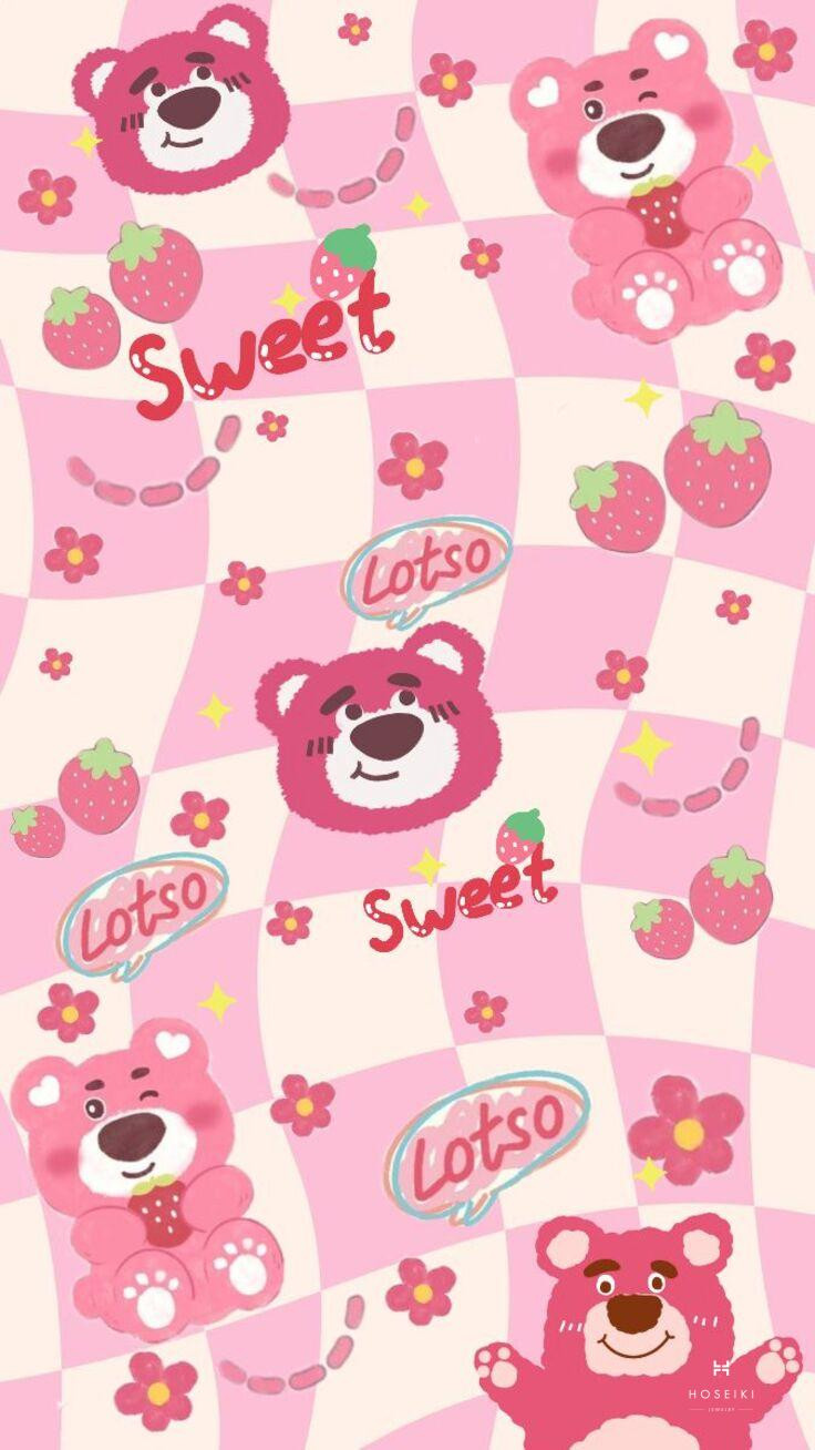 Hình nền gấu dâu cute cận cảnh