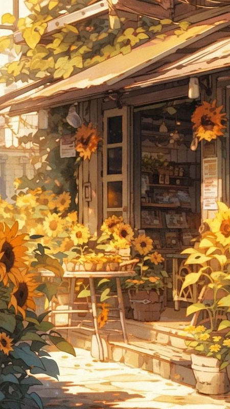 Hình nền hoa hướng dương anime đẹp và ấn tượng