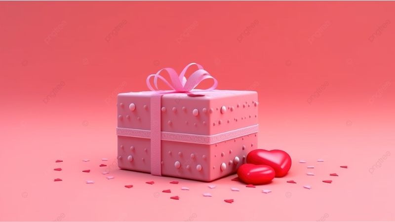 Hình nền hồng về hộp quà lãng mạn