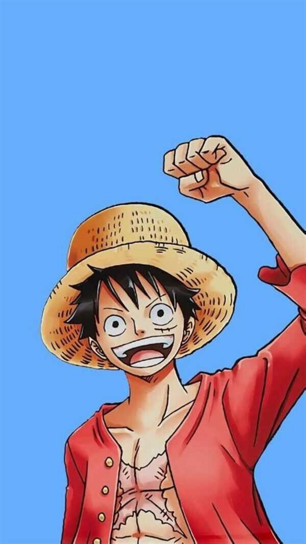 Hình nền Luffy đơn giản với chiếc mũ rơm