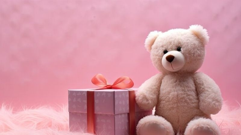 Hình nền màu hồng với chú thỏ đáng yêu